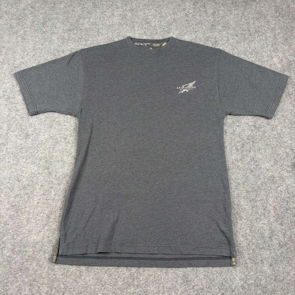Legendary‎ Whitetails T-Shirt Mens Medium Gray Graphic Y2K Outdoors Utility Camo